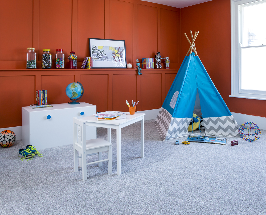 childrens play room with light grey carpet