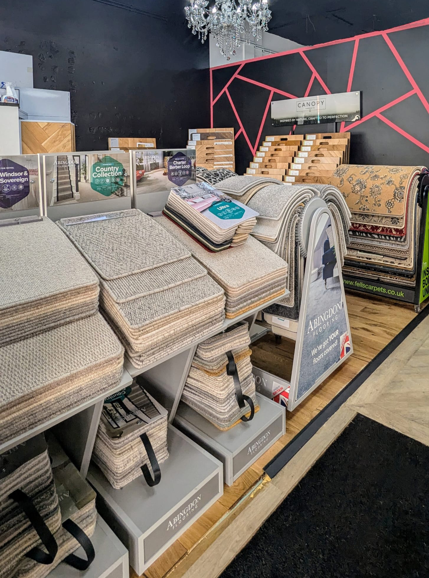 Image Flooring's carpet collection in their showroom