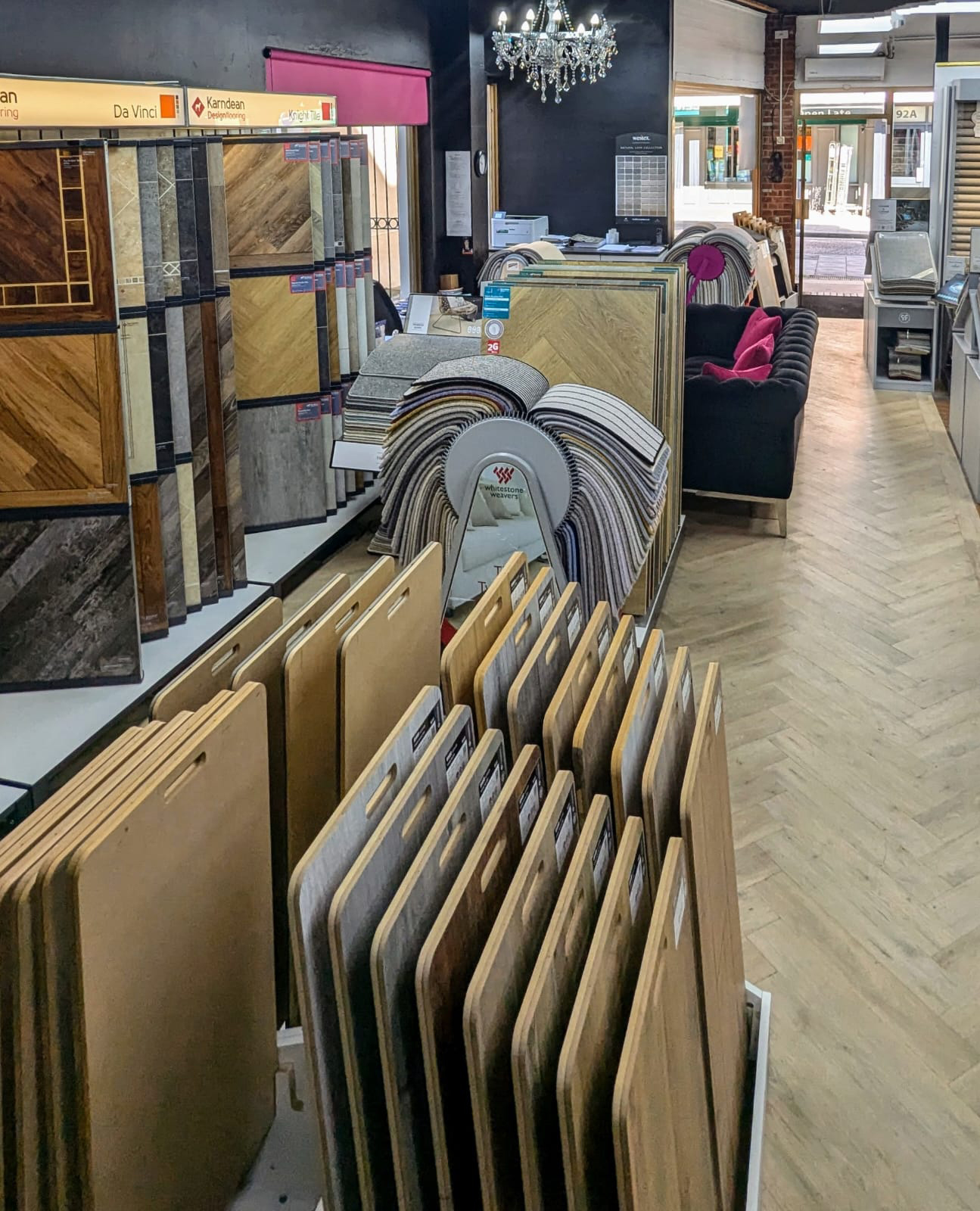 wooden flooring stands in Image Flooring's showroom